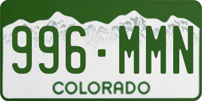 CO license plate 996MMN