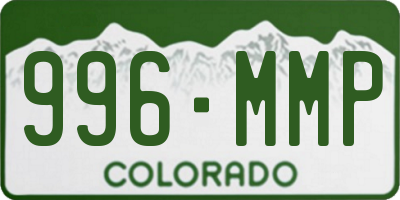 CO license plate 996MMP