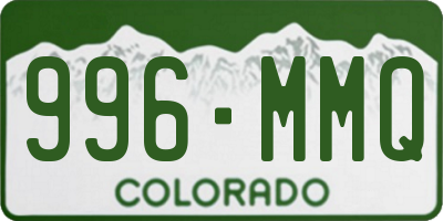 CO license plate 996MMQ