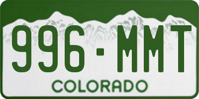 CO license plate 996MMT
