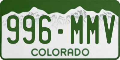 CO license plate 996MMV