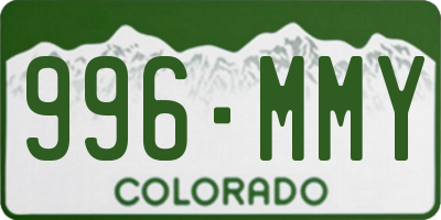 CO license plate 996MMY
