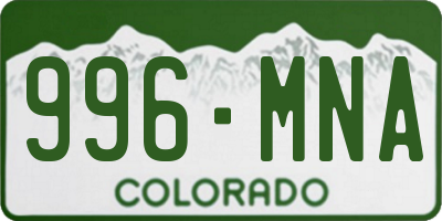 CO license plate 996MNA
