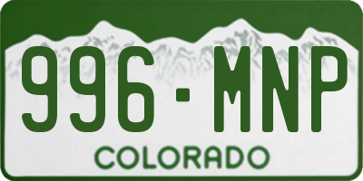 CO license plate 996MNP