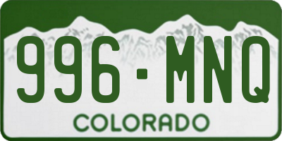 CO license plate 996MNQ