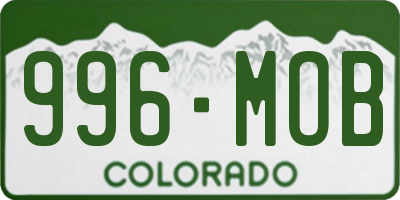 CO license plate 996MOB