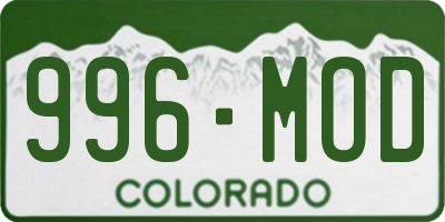 CO license plate 996MOD