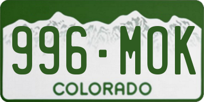 CO license plate 996MOK