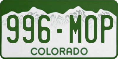 CO license plate 996MOP