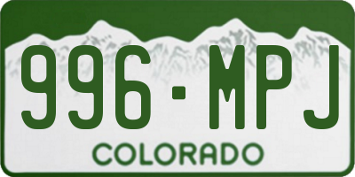CO license plate 996MPJ