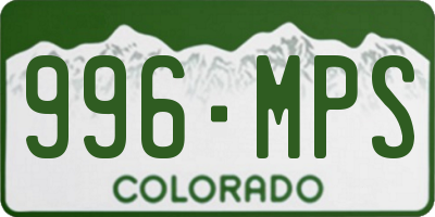 CO license plate 996MPS