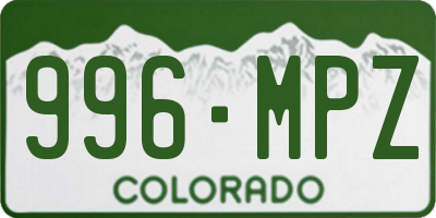 CO license plate 996MPZ