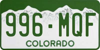 CO license plate 996MQF
