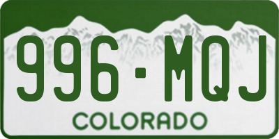 CO license plate 996MQJ