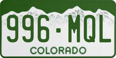 CO license plate 996MQL