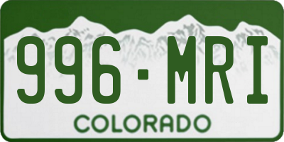 CO license plate 996MRI