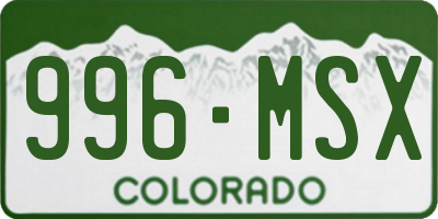 CO license plate 996MSX