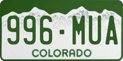 CO license plate 996MUA