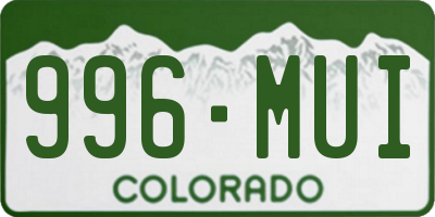 CO license plate 996MUI