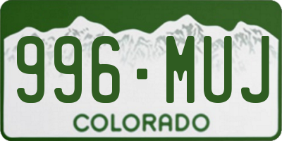 CO license plate 996MUJ