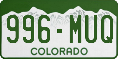 CO license plate 996MUQ