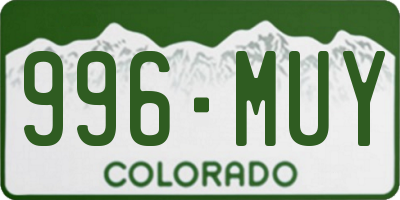 CO license plate 996MUY