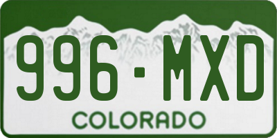 CO license plate 996MXD
