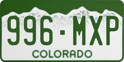 CO license plate 996MXP