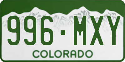 CO license plate 996MXY