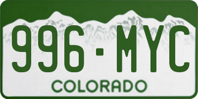 CO license plate 996MYC