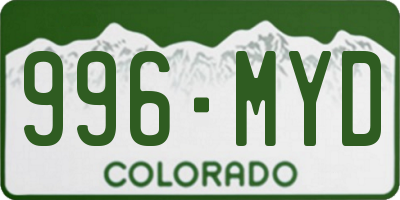 CO license plate 996MYD