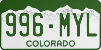 CO license plate 996MYL