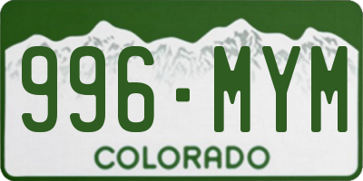 CO license plate 996MYM