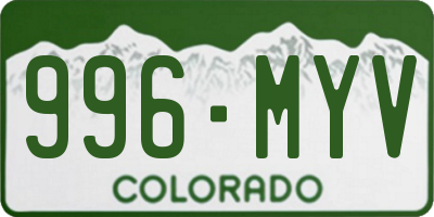 CO license plate 996MYV