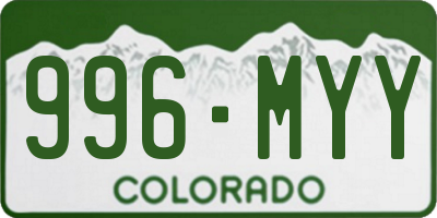 CO license plate 996MYY