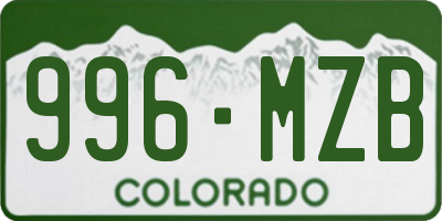 CO license plate 996MZB
