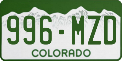 CO license plate 996MZD