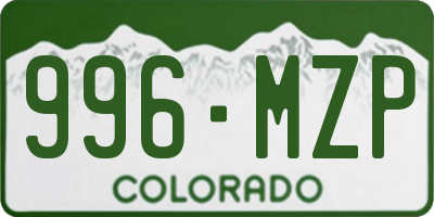 CO license plate 996MZP