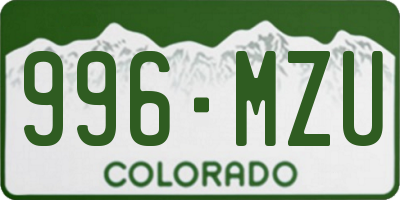 CO license plate 996MZU