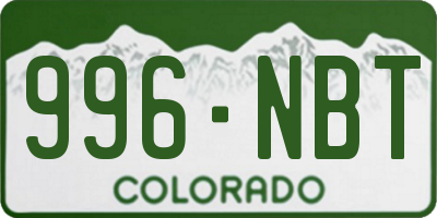 CO license plate 996NBT
