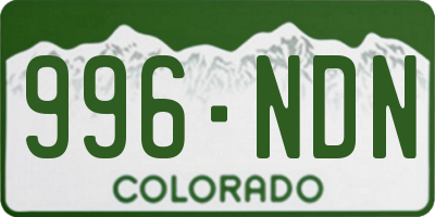 CO license plate 996NDN