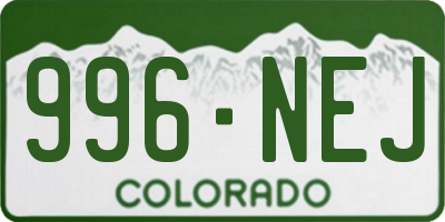 CO license plate 996NEJ