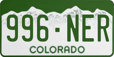 CO license plate 996NER