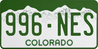 CO license plate 996NES