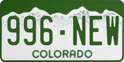 CO license plate 996NEW