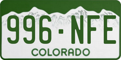 CO license plate 996NFE
