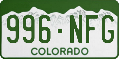 CO license plate 996NFG