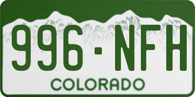 CO license plate 996NFH