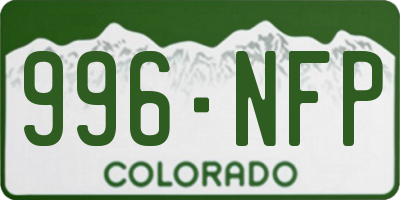 CO license plate 996NFP