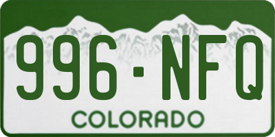 CO license plate 996NFQ